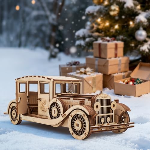 Adults 3D Wooden Puzzles Vintage Car DIY Model Kits | Christmas Birthday Gifts - style: vintage car