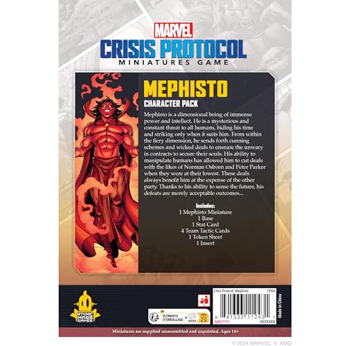 Marvel: Crisis Protocol Mephisto Character Pack | Manipulator of the Battlefield! Tabletop Superhero Game for Teens & Adults, Ages 14+, 2 Players, 90 Minute Playtime