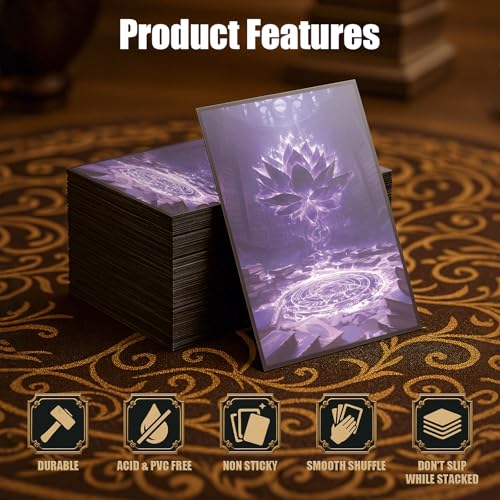 MTG Card Sleeves - Library Lotus - Ultra Clear Front & Matte Finish Back, 100 Count Standard Size Matte Art Sleeve for Magic the Gathering