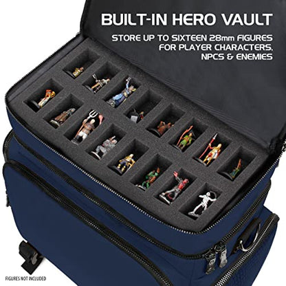 ENHANCE Travel Bag for DND Collector's Edition, Bag Compatible with Dungeons and Dragons, Battle Mat Holder, Dice Pockets and Accessories, Carry 4-8 Books (Blue Dragon) - color: Dragon Blue
