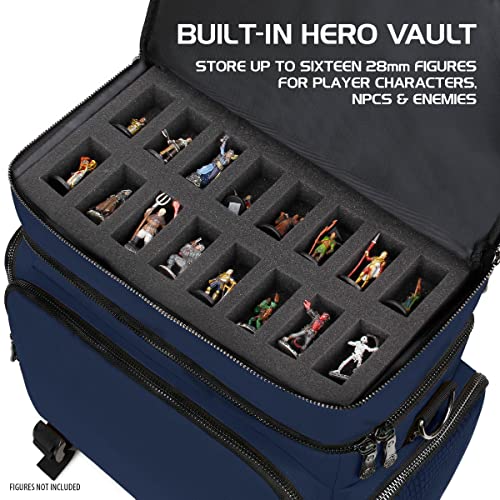 ENHANCE Travel Bag for DND Collector's Edition, Bag Compatible with Dungeons and Dragons, Battle Mat Holder, Dice Pockets and Accessories, Carry 4-8 Books (Blue Dragon) - color: Dragon Blue