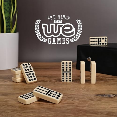 WE Games Double Twelve Dominoes Set - 91 Dominoes in Retro Travel Case - Ideal for Family Games - Perfect for Game Night