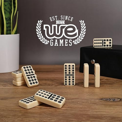 WE Games Double Twelve Dominoes Set - 91 Dominoes in Retro Travel Case - Ideal for Family Games - Perfect for Game Night