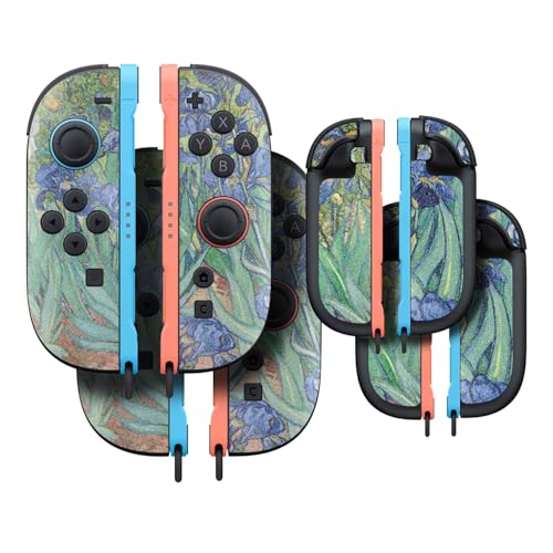 Glossy Glitter Gaming Skin Compatible with Nintendo Switch 2 Joy-Con Controller 2 Pack - Irises - Premium 3M Vinyl Protective Wrap Decal Cover - Easy to Apply | Crafted in The USA by MightySkins - color: Irises, size: 2 Pack of Joy-Con Skins, style: Gloss