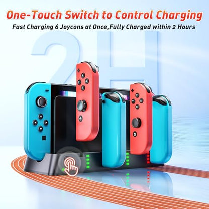 Switch Controller Charger Dock Station for PSP Gaming Console Compatible with Nintendo Switch & OLED Model Joy-con, Charging Dock Station Support to Charge 6 Joycons - size: 7.9''