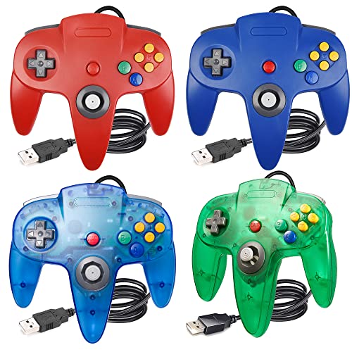 miadore 4 Pack USB N64 Controller, Classic N64 Controller Wired 64 Gamepad Controller Joystick for PC MAC Raspberry pi 4 [Windows]…