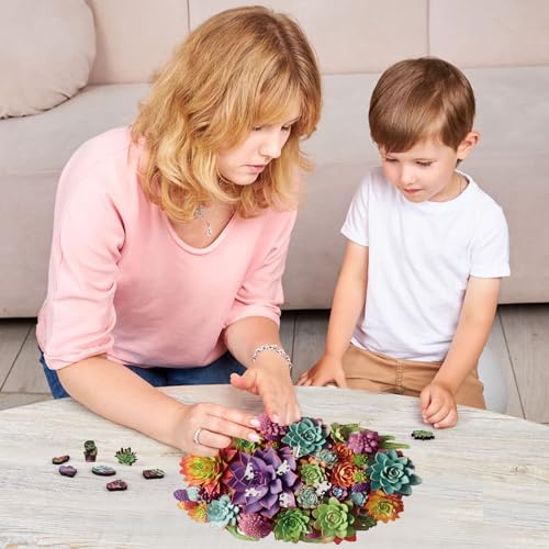 Delobil Succulent Waterfall Wooden Puzzles, 300 Pieces Jigsaw Puzzles, Unique Design Wooden Puzzles for Adults and Kids, Family Game Gift 10.2 x 15.7 Inch - color: Succulent Waterfall, size: 300Pcs