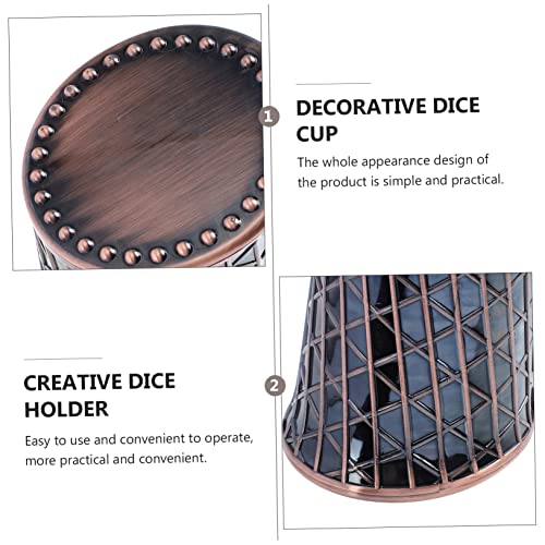Yardwe 1pc Retro Dice Cup Unique Electroplated Dice Holder for Desktop Decor and Party Accessory Lightweight and Compact Design for and Storage