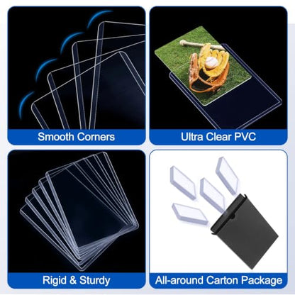 Sooez 1000 Soft Card Sleeves & 1000 Hard Plastic Card Holder, 35PT, 3" x 4" | for Trading Card, Baseball Card Protector, Penny Sleeves for Collectible Game Card, Sturdy Standard Size Sports Football Card - size: 1000 Hard Sleeves + 1000 Penny Sleeves