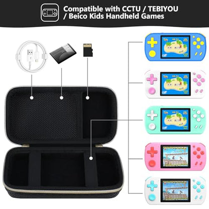 Supmay Carrying Case Compatible with CCTU / TEBIYOU Kids Handheld Games Preloaded 218 Retro Video Games, Portable Gaming Electronic Toys Storage Holder Travel Bag with Mesh Pocket, Black(Star) - color: Black Star