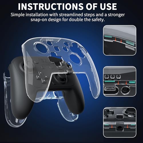 FANPL Case for Nintendo Switch 2 Pro Controller, Clear Hard Cover for Switch 2 Pro - Comfortable Grip