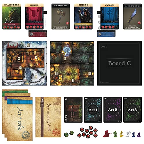 Hasbro Gaming Dungeons & Dragons: Bedlam in Neverwinter Board Game, Escape Room, Cooperative Strategy Games for Ages 12+, 2-6 Players, 3 Acts Approx. 90 Mins Each (Amazon Exclusive)