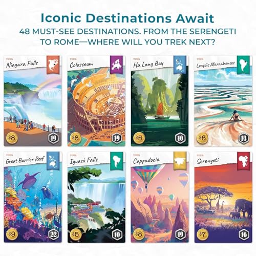 Underdog Games Trekking the World 2nd Edition - Award-Winning Board Games for Kids & Adults Ages 12+ - Easy-to-Learn Strategy Journey for Globetrotters, Perfect for Family Game Night & Educational Fun