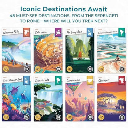 Underdog Games Trekking the World 2nd Edition - Award-Winning Board Games for Kids & Adults Ages 12+ - Easy-to-Learn Strategy Journey for Globetrotters, Perfect for Family Game Night & Educational Fun