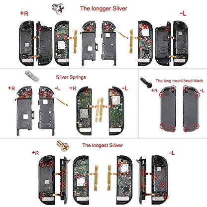 eXtremeRate DIY Full Set Buttons for Nintendo Switch & Switch OLED, Custom Replacement Buttons for JoyCon, ABXY Direction Keys SR SL L R ZR ZL + - Home Capture Trigger Buttons Springs - White - color: White