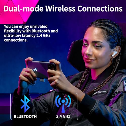 ROG Cetra True Wireless SpeedNova Gaming Earbuds with 2.4GHz and Bluetooth, 24-bit 96kHz Audio, Adaptive ANC, Bone-Conduction AI Mics, 46-Hour Battery, RGB Lighting for PC and Console Gaming (Black) - color: Black
