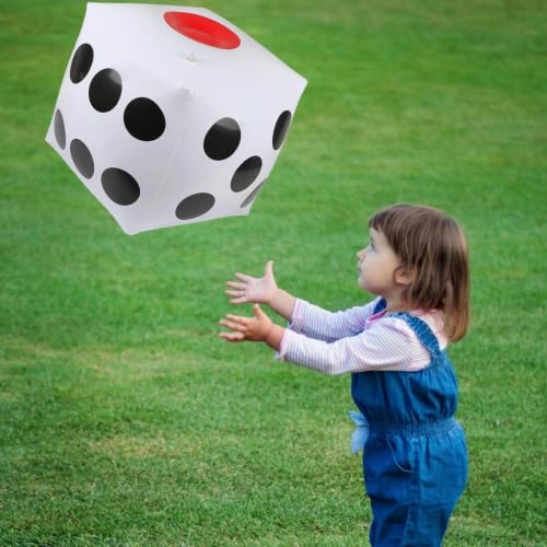 13" Jumbo Inflatable Dice, 2pack Outdoor Fun Giant Inflatable Dice Set and 12mm 10pcs Dice for Indoor and Outdoor Broad Game, Ludo and Pool Party | Includes 12mm 10pcs Dice, Indoor and Outdoor, Broad Game, Ludo and Pool Party