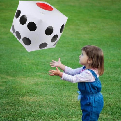 13" Jumbo Inflatable Dice, 2pack Outdoor Fun Giant Inflatable Dice Set and 12mm 10pcs Dice for Indoor and Outdoor Broad Game, Ludo and Pool Party | Includes 12mm 10pcs Dice, Indoor and Outdoor, Broad Game, Ludo and Pool Party