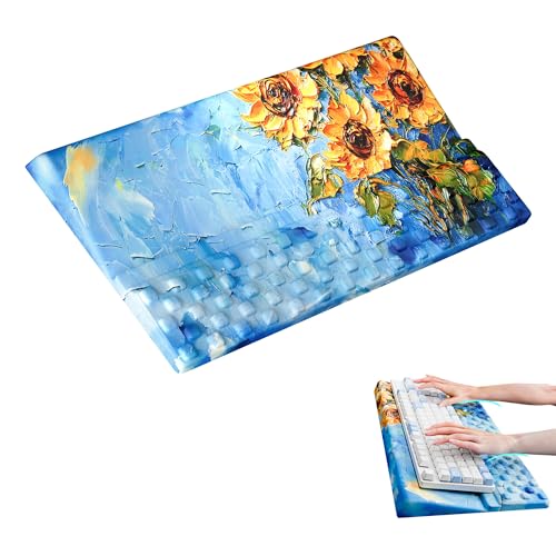 Ospelelf Keyboard Wrist Rest, Ergonomic Memory Foam Wrist Support for Typing & Gaming, Tilted Keyboard Pad, Aesthetic Desk Accessories for Office, Relief for Carpal Tunnel & Wrist Pain, Sunflower - color: Sunflower