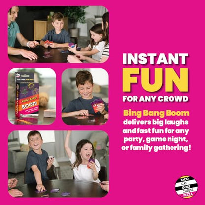Bing Bang Boom Card Game by Taco Cat Games, Ages 7+, 2-6 Players | Race to match firework cards & shout Bing Bang Boom, Don't get stuck with a Dud, Big Action, Great for parties, Quick rounds