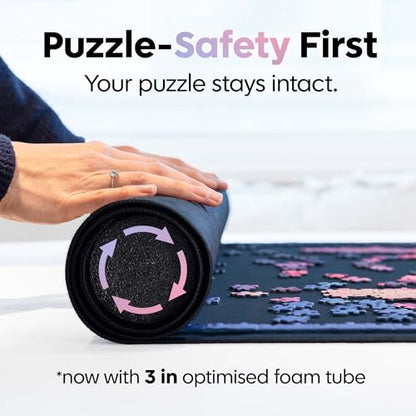 Premium Puzzle Mat - 26 x 47 Inches - Up to 1500 Pieces - Jigsaw Puzzle Roll Up Mat - Non Slip Rubber Bottom - Soft Polyester Surface - with Gift Packaging - style: 1500 Gift