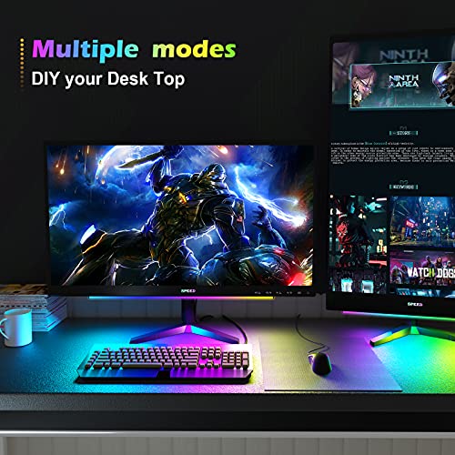 WILLED RGB Under Monitor Light Bar, Gaming Lights for Gaming Setup, RGB Desk Led with Remote Controller, 5V USB Led Light Bar, Keyboard Gaming Light for Desk/PC/Monitor/Computer/Setup/Room Accessories