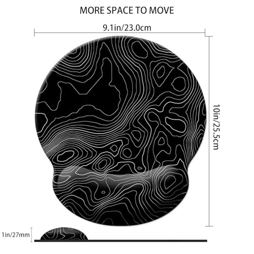 Gaming Mouse Pad Wrist Support,Ergonomic Mouse Pad with Wrist Rest,Comfortable Mousepad with Smooth Wrist Rest,Pain Relief Mouse Pads for Non-Slip Base,Computer,Laptop,Office，Home（Black Lines） - color: Black lines