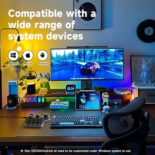 12 Keys Programmable Keyboard with 4-Knobs, One Handed Macro Pad, RGB Backlight Hot-swapping USB Designer Mini Keyboard for Gaming/Office/Work/PS - color: 12Key 4Konb 2.4G