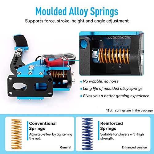 aikeec 64 Bit USB Handbrake with Clamp for PC Windows Sim Racing Games G25 G27 G29 T500 FANATECOSW Dirt Rally with Handle Grip - color: blue, size: with clamp