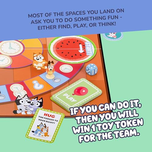 Bluey Scavenger Hunt Board Game, Cooperative Play with 4 Exclusive Mini-Figures, Learning Toys for 5+ Year Old, Fun Toy Token Collecting Game - style: Bluey Scavenger Hunt Game V2