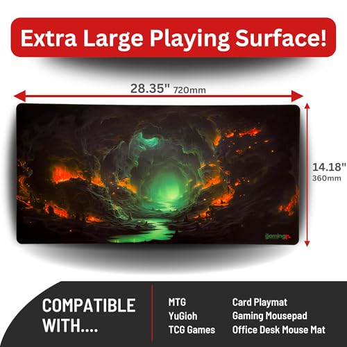 The Gaming Mat Company Single Player MTG Playmat & Mouse Pad – 28" x 14" Candlelight Cavern Gaming Mouse Pad Compatible with Magic: The Gathering playmats, MTG Cards, TCG Gaming mat - color: Forest