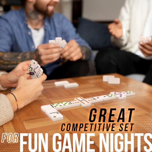 Front Porch Classics Spinner Dominoes Travel Tin Family Game Set, Ages 8+