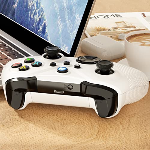 Dinosoo Wireless Controller for Xbox Series X/S/Xbox One, Android/PC Steam, Bluetooth Dual Vibration Turbo Function 3.5mm Headphone Jack Macro Function White