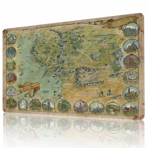 MTG Playmat Non-Slip Rubber Backing Printing Commander Board Game Desk Mat Duel Mat TCG PTCG Playmat 24x14 inches and Free Storage Bags - color: Map-3, size: 24"X14"