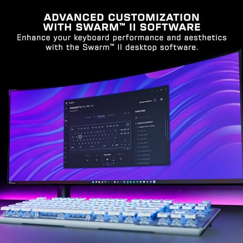 Turtle Beach Vulcan II TKL Pro Hall-Effect Mechanical RGB Gaming Keyboard | Magnetic Switches, Adjustable Actuation, Customizable RGB Keys, Rapid Trigger, Swappable Keycaps, Tenkeyless, White - color: White