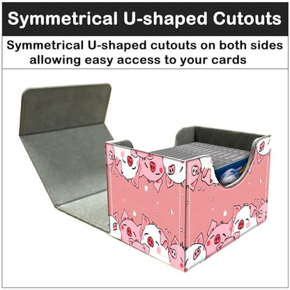 Card Deck Box for MTG Trading Cards with Magnetic Closure,Premium Card Storage Box Case Cover for TCG CCG Magic Cards,Cute Pink Pig - color: Cute Pink Pig