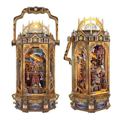 3D Wooden Puzzles for Adults 3D Puzzles Model kit Stress-Relief Toy with Mechanical Rotation Bookshelf Ideal Gift for Adults and Teens- The Lantern of Gaiaxy - color: The Lantern of Gaiaxy