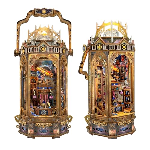 3D Wooden Puzzles for Adults 3D Puzzles Model kit Stress-Relief Toy with Mechanical Rotation Bookshelf Ideal Gift for Adults and Teens- The Lantern of Gaiaxy - color: The Lantern of Gaiaxy
