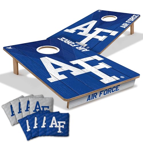 YouTheFan NCAA 2’ x 3’ Wood Cornhole Game with Logo Bags - color: Air Force Academy