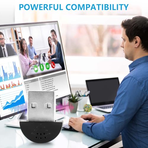 KISEER 2 Pcs USB 2.0 Mini Microphone, Laptop/Desktop PC Plug and Play for Skype, MSN, Yahoo Recording, YouTube, Google Voice Search and Games