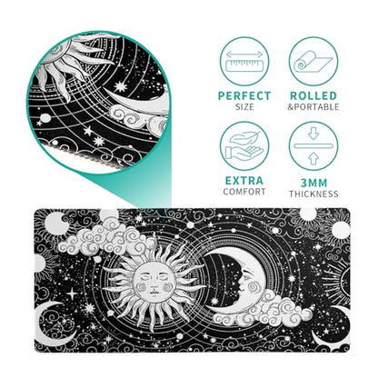 Magic Astrology Extended Big Mouse Pad Large, Gaming Mouse Pad Desk Pad,31.5x11.8 Inch Long Computer Keyboard Mouse Mat Black Mousepad with 3mm Non-Slip Base and Stitched Edge for Gaming and Office - color: Magic Astrology