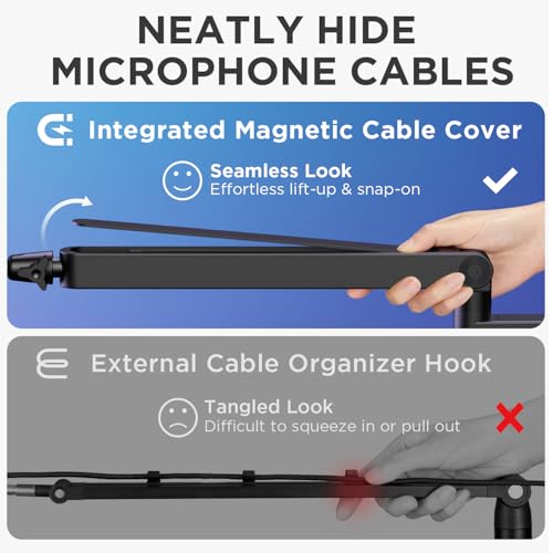 InnoGear Low Profile Mic Arm Boom Arm Microphone Stand Desk Mount, Black | for Fifine AM8 K669B Elgato Blue Yeti Shure SM58 SM7B, 3.3lb Weight Capacity, Vibration Resistant, Adjustable Angle - color: Black, style: Low Profile Mic Arm