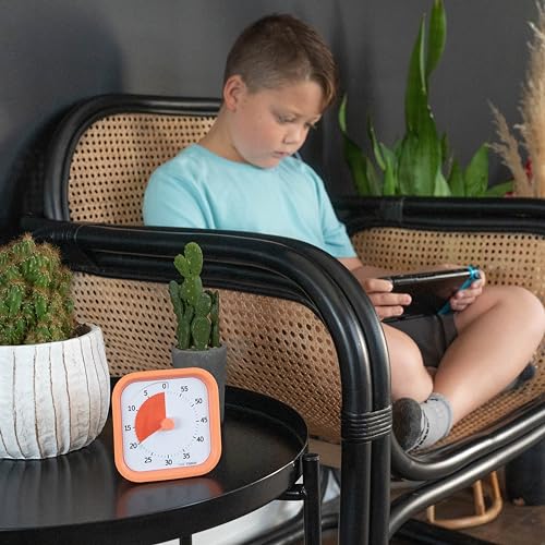 TIME TIMER Home MOD – 60-Minute Visual Timer, Homeschool Supplies Study Tool, Timer for Desk, Office, and Meetings with Silent Operation (Dreamsicle Orange) - color: Orange Dreamsicle, style: Timer