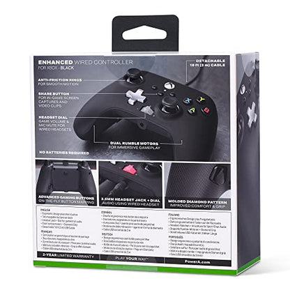 PowerA Enhanced Wired Controller for Xbox Series X|S - Black, Officially Licensed for Xbox - color: Black