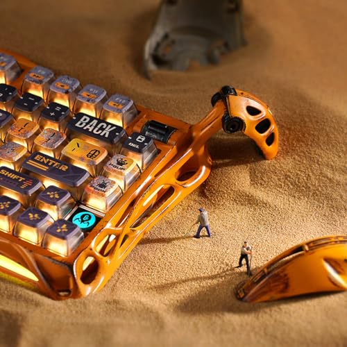 GravaStar Mercury K1 Pro Wireless Gaming Keyboard, Handcrafted Aluminum Alloy Mechanical Keyboard, 75% Layout, Hot-Swappable RGB Custom Keyboard with Linear Switches 【Battle-Worn Yellow】 - color: Battle-Worn Yellow