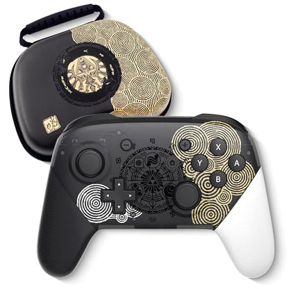Switch Pro Controller, Wireless Switch Controllers with Carrying Storage Case, Upgraded Gamepad Switch Remote Replacement for Switch Controller, Support NFC/Dual Vibration/Screenshot/Wake-up Function - color: Black/White