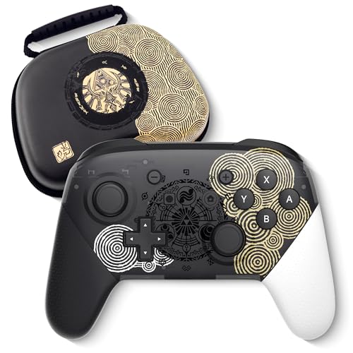 Switch Pro Controller, Wireless Switch Controllers with Carrying Storage Case, Upgraded Gamepad Switch Remote Replacement for Switch Controller, Support NFC/Dual Vibration/Screenshot/Wake-up Function - color: Black/White