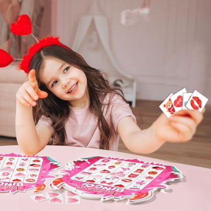 Blosssound Valentine's Day Bingo Game for Kids - Monster Theme Valentines Bingo Cards for 24 Players School Classroom Activities Fun Valentine Party Favors Games for Children Teacher Supplies - style: Valentine's Day