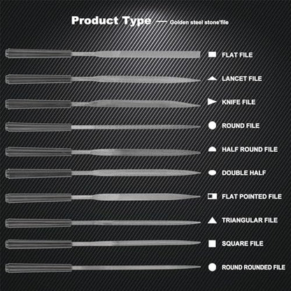 10pcs Mini Steel Needle Files,Packed in Synthetic Leather Case,for high Precision Sanding Work on Wood and Plastic Carving - color: Black