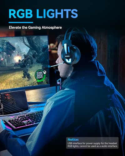 Voistek Over Ear Headphones Wired, Computer Headphones with Microphone, Volume Control, 50mm Drivers, Wired Game Headset for PC, Chromebooks, Laptop, Computer - color: Blue